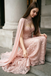 Sexy Dusty Rose Lace Mermaid Prom Dress with Unique Detachable Chiffon Cape ,OLP2340