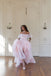 Elegant Off-the-Shoulder Organza Prom Dress Pink A-Line Formal Gown,OLP1785