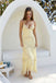 Sexy Pale Yellow Beaded V-Neck Sleeveless Chiffon Long Prom Dress Fancy Tiered,OLP2366