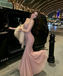 Stunning Pink Beaded Mermaid Prom Dress Modern Scoop Neck Floor Length Gown,OLP2285