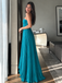 Elegant Strapless High Low Pleated Teal Chiffon Prom Dress,OLP2410