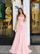 Pretty Pink Strapless Ruched Chiffon Floor-Length Prom Dress,OLP2489
