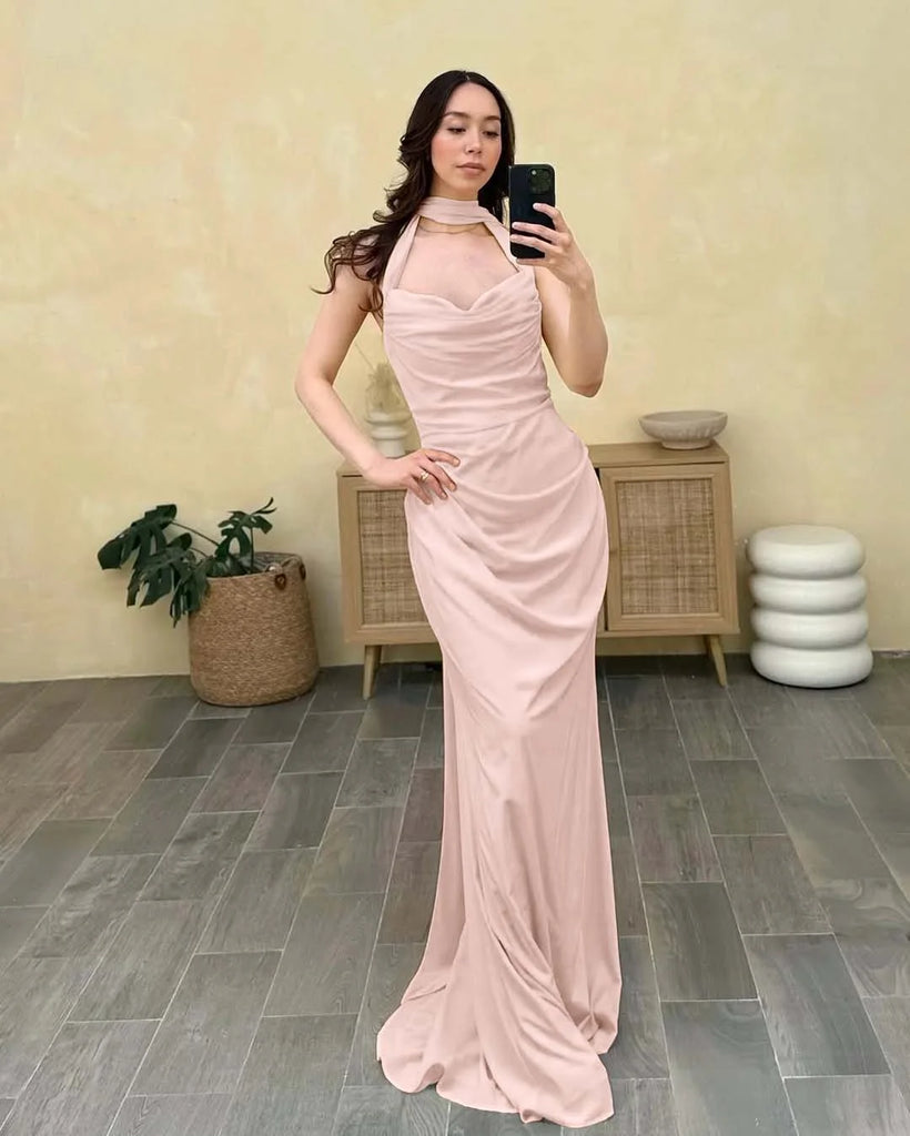 Sexy Red High Neck Mermaid Long Prom Dress Ideas, Evening Party Dresses, OLP1421