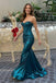 Modern Teal Metallic Strapless Corset Prom Dress for Fancy Evening Events,OLP2300