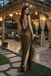 Sparkly Brown Sequin Prom Dress Unique Cowl Neck Sleeveless Side Slit Gown,OLP1905