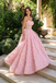 Pink 3D Floral Rose Sweetheart Corset A Line Long Prom Dress Ball Gown Unique,OLP2241
