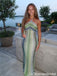 Modern Halter Neck Stripe Knit Prom Dress Classy Bodycon Sleeveless Evening Gown,OLP2331