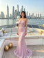 Modern Dusty Pink Sequin Mermaid Prom Dress Featuring Delicate Spaghetti Straps,OLP2272