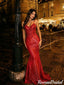 Sparkling Red Sweetheart Mermaid Lace Prom Dress Formal Gown,OLP2399
