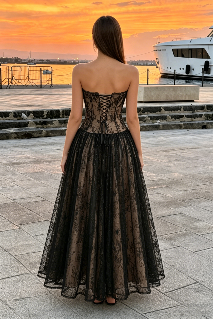Beautiful Lace Prom Dress with Butterflies Romantic Sweetheart A Line Gown,OLP2230