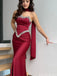 Elegant Burgundy Sweetheart Mermaid Long Prom Dress Ideas, Evening Party Dresses, OLP1608