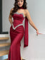 Elegant Burgundy Sweetheart Mermaid Long Prom Dress Ideas, Evening Party Dresses, OLP1608