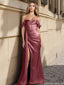 Elegant Pink Off-Shoulder Mermaid Side Slit Long Prom Dress Ideas, Evening Party Dresses ,OLP1175