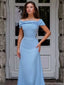 Elegant Blue Off-Shoulder Mermaid Long Prom Dress Ideas, Evening Party Dresses, OLP1457