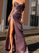 Sexy Purple Sweetheart Sleeveless Mermaid Side Slit Long Prom Dress Ideas, Evening Party Dresses ,OLP1188