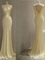 Elegant Yellow V-Neck Mermaid Long Prom Dress Ideas, Evening Party Dresses, OLP1582