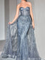 Sparkly Blue Sweetheart Mermaid Long Prom Dress Ideas, Evening Party Dresses, OLP1557