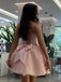 Elegant Sweetheart Sleeveless Short Tulle A-line Pink Homecoming Dresses For Party Online, HD0839