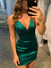 Sexy Spaghetti Strap V-neck Sleeveless Short Mermaid Satin Homecoming Dresses For Party Online, HD0927