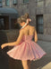 Cute V-neck Sleeveless A-line Satin Homecoming Dresses For Party Online, HD1110