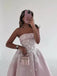 Unique Gown Sweetheart Sleeveless A-line Satin Long Prom Dresses Online, OL581