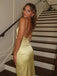 Satin Spaghetti Strap Sleeveless Mermaid Satin Long Evening Prom Dresses Online, OLP786