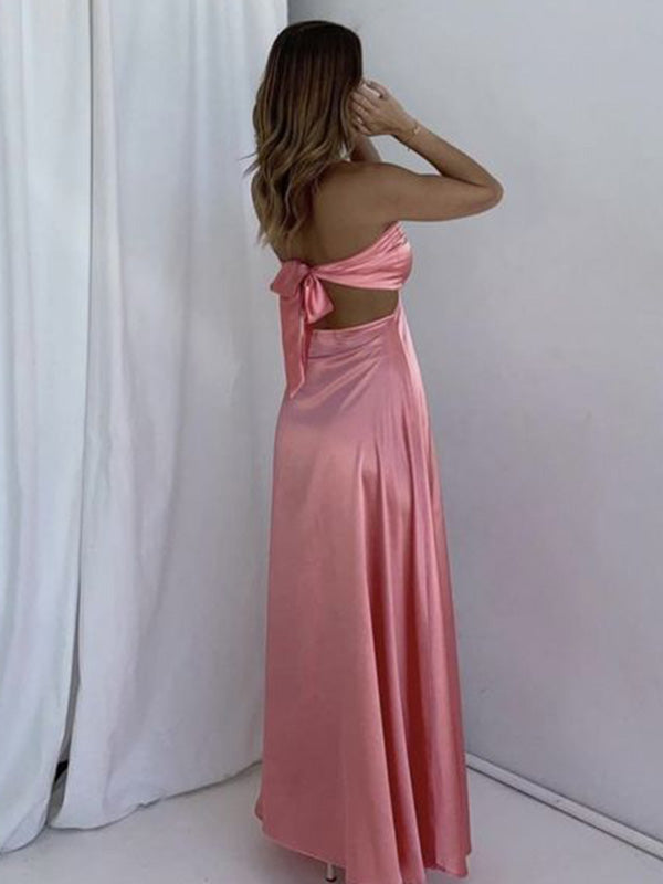 Soft Sweetheart Sleeveless Mermaid Satin Long Evening Prom Dresses Online, OLP778