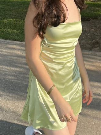 Sexy Spaghetti Strap Sleeveless Mermaid Satin Homecoming  Dresses For Party Online, HD1066