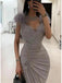 Formal V-neck Sleeveless Mermaid Satin Long Evening Prom Dresses Online, OLP703