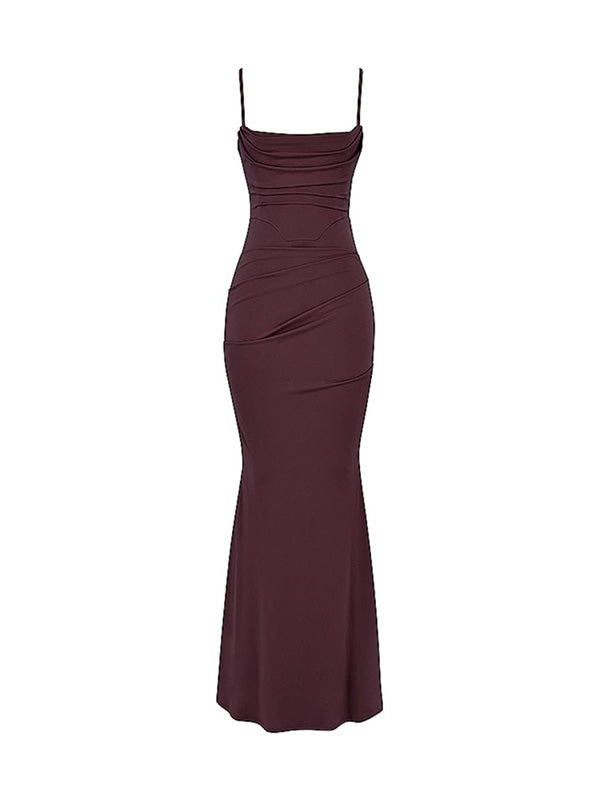 Sexy Spaghetti Strap Sleeveless Mermaid Jersey Evening Prom Dresses Online, OLP1111