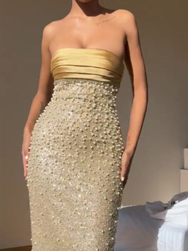 Gorgeous Sweetheart Sleeveless Mermaid Long Prom Dresses Online, OLP606