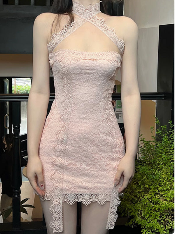 Elegant Sweetheart Sleeveless Mermaid Lace Homecoming Dresses For Party Online, HD1126