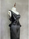 Elegant One-shoulder Sleeveless Mermaid Satin Short Homecoming Dresses For Party Online, HD1020