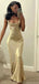 Elegant Yellow Spaghetti Strap Mermaid Long Prom Dress Ideas, Evening Party Dresses, OLP1658