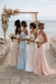 Classy Pearl Trimmed Mermaid Bridesmaid Dress Strapless Scalloped Hemline,BG957