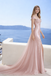Glamorous Rose Gold Sequin Prom Dress Bardot Sleeves Luxury Cathedral Train,OLP2008