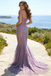 Stunning Lavender Beaded Prom Dress Off Shoulder Sheer Bodice Mermaid Tail,OLP1984