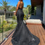 Sparkly Black Spaghetti Strap Mermaid Long Prom Dress Ideas, Evening Party Dresses, OLP1554