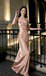 Pretty Rose Gold Satin Slip Prom Dress with Chic Cowl Neck and Open Back,OLP1955