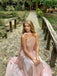 Elegant Pink One-Shoulder A-Line Long Prom Dress Ideas, Evening Party Dresses, OLP1391