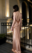 Pretty Rose Gold Satin Slip Prom Dress with Chic Cowl Neck and Open Back,OLP1955