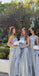 Elegant Blue Mismatched Sleeveless Mermaid Long Bridesmaid Dresses Online, BG910