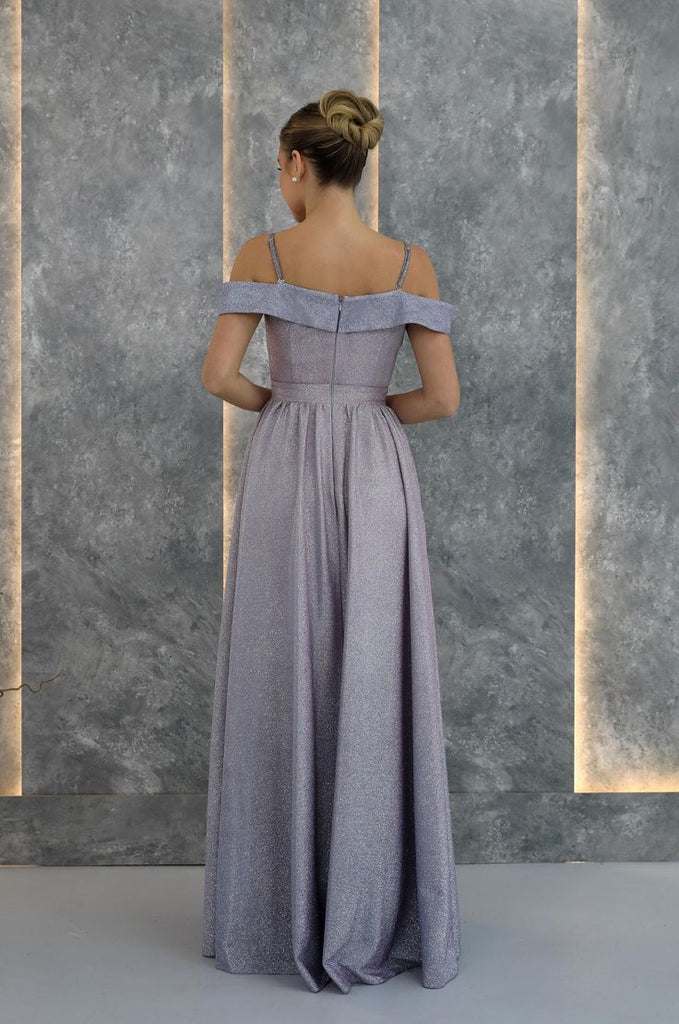 Unique Blue Off-Shoulder A-Line Long Prom Dress Ideas, Evening Party Dresses, OLP1523