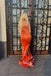Sparkly Orange One-Shoulder Mermaid Long Prom Dress Ideas, Evening Party Dresses, OLP1452