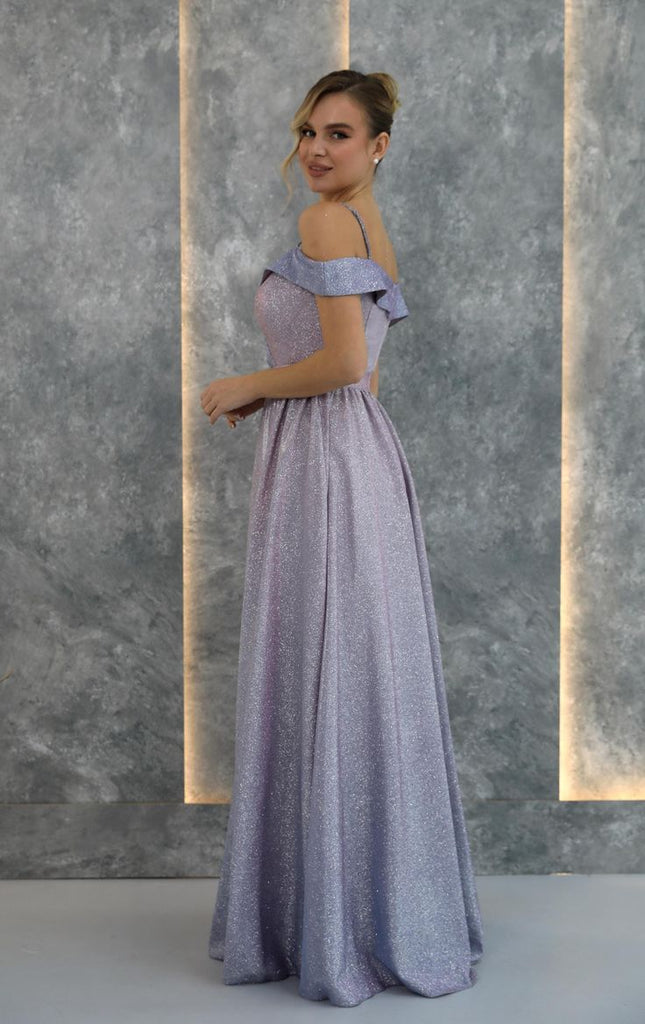 Unique Blue Off-Shoulder A-Line Long Prom Dress Ideas, Evening Party Dresses, OLP1523