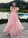 Fancy Blush Pink Organza Ball Gown with Puff Sleeves and Dramatic Ruffle Skirt,OLP1890