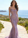 Stunning Lavender Beaded Prom Dress Off Shoulder Sheer Bodice Mermaid Tail,OLP1984
