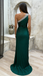 Chic One Shoulder Ruched Satin Prom Dress with Crystal Trim,OLP1815