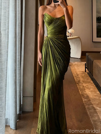 Charming Green Sweetheart Mermaid Long Prom Dress Ideas, Evening Party Dresses, OLP1495