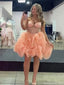 Elegant Pink Sweetheart A-Line Short Floral Homecoming Dresses For Birthday Party,HD1174